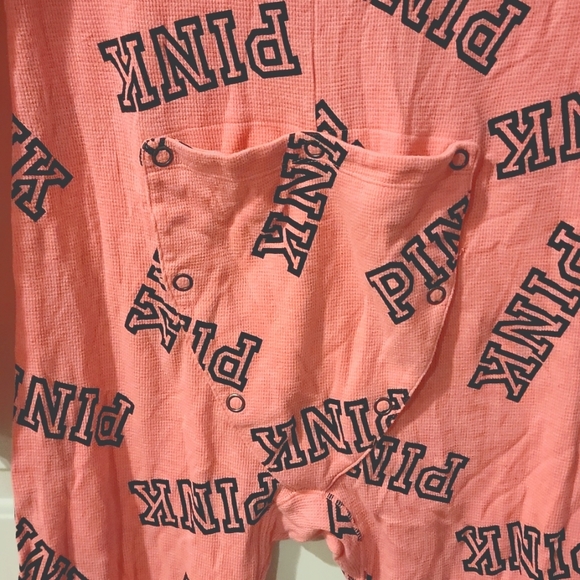 Victoria's Secret PINK Onesie Pajamas Back Flap LG - Picture 3 of 8